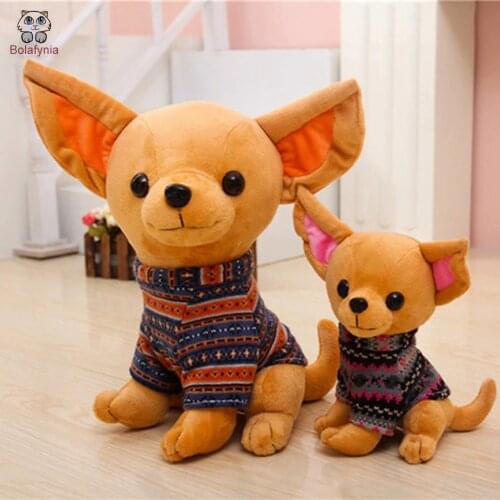 BOLAFYNIA Children plush stuffed toy Chihuahuas dog wear clothes baby kids Christmas birthday plush toy gift
