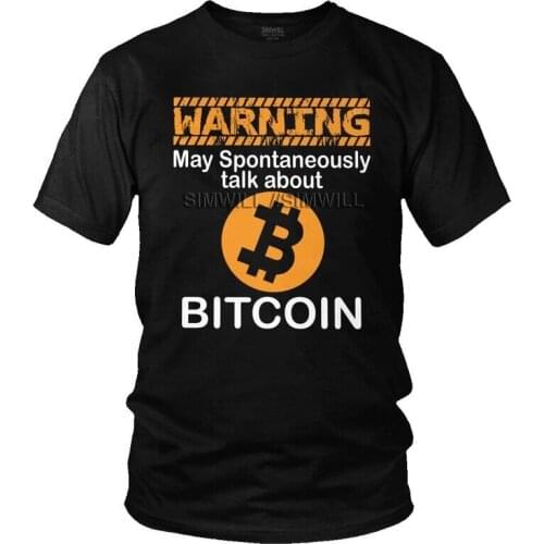 Bitcoin T Shirt Men 100% Cotton Printing T-shirt Streetwear Tshirt Short Sleeve Cryptocurrency Btc Blockchain Geek Tee Top