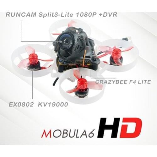 Happymodel Mobula6 HD 1S 65mm Brushless Bwhoop FPV Drone BNF w/ AIO 4IN1 Crazybee F4 Lite Runcam Split3-lite Camera Quadcopter