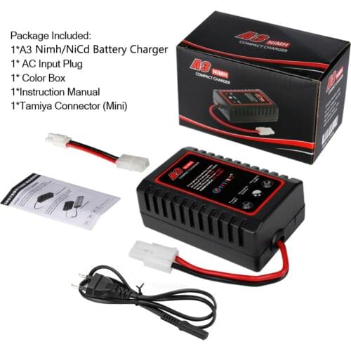 HTRC A3 20W 2A AC Battery Charger with Tamiya Plug for 2-8S Nimh/Nicd Battery RC Car Boat Battery