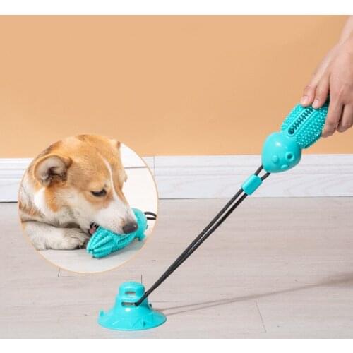 Pet Dog Toys Interactive Chew Toy Leaking Ball Clean Teeth Silicon Suction Cup Toys Toothbrush for Feed Food Pet Dog Supplies