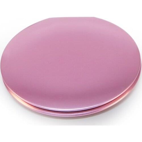 Customized Company Logo Compact Mirror Pink Round Portable Cosmetic Mirror Magnet Core Switch Pocket Make Up Mirror