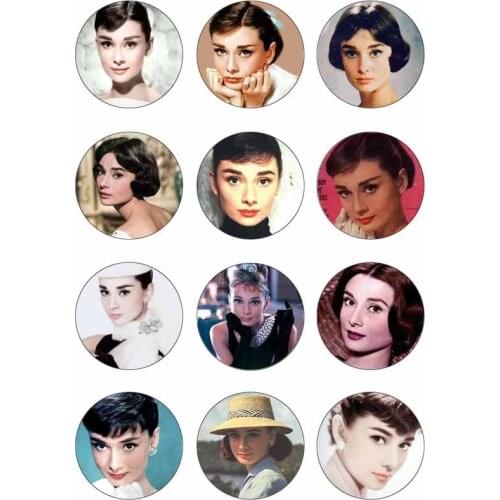 10mm 12mm 14mm 16mm 20mm 25mm 370 12pcs/lot Celebrity Mix Round Glass Cabochons Jewelry Findings 18mm Snap Button Charm Bracelet