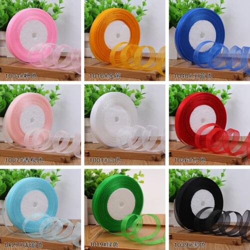 12mm Organza Ribbon Christmas Wedding Birthday Party Decoration Tapes DIY Handmade Crafts Material Gift Packaging Chiffon Ribbon