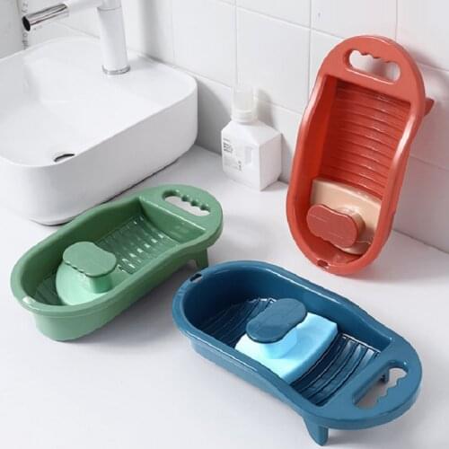 Portable Underwear Washboard Plastic All-in-one Washing Board Mini Socks Washboard Clothes Cleaning Tool Antislip Laundry Access