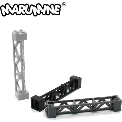 MOC Bricks Lattice Tower 2x2x10 W/Cross 58827 Iron Frame Support 95347 Building Block Compatible Assemble Particles Rail Fence