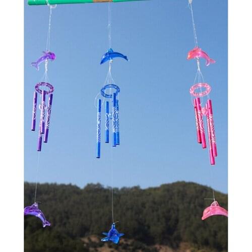 Christmas Door Garden Home Decoration Hanging WindChimes Crystal Dolphin Wind Chimes For Kids Birthday Gift