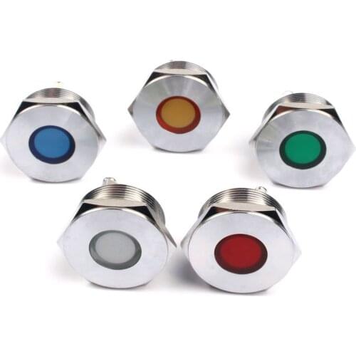 Ip67 signal light, 6mm 8mm 10mm 12mm 22mm 25mm, metal, indicator light, waterproof, switch 3v 5v 6v 12v 24v 220v, blue and red