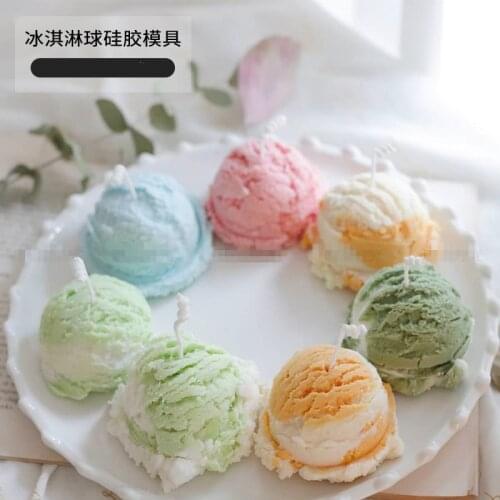 Ice Cream Ball Candle Making Silicone Soap Mold Fondant DIY Decorating Mould Plaster Aromatherapy Pendent Molds
