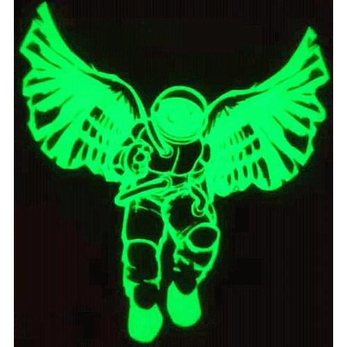 Patches Noctilucent Wings Stickers for Clothes Thermal Transfer Printing Pattern DIY Decoration Fashion Style Luminous Patch