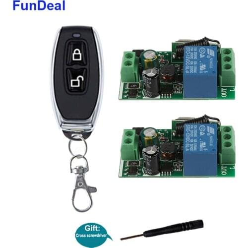 FunDeal 433Mhz Universal AC 110V 220V 1CH Wireless Remote Control Switch & 433 MHz RF Transmitter For Led Light Power On Off DIY