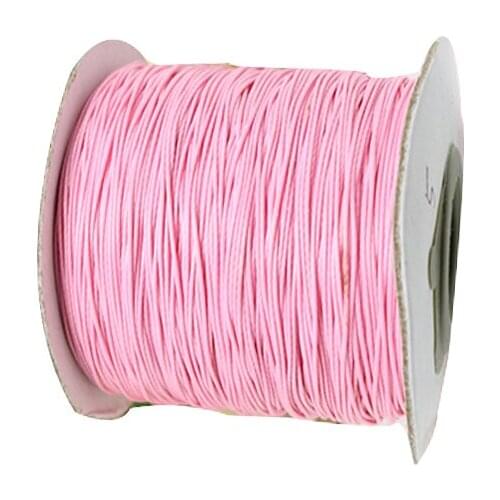 PInk Colorfast Polyester Wax Cord+0.5mm Korea Waxed Thread+DIY Jewelry Bracelet Necklace Wire String Accessories+200yds/roll