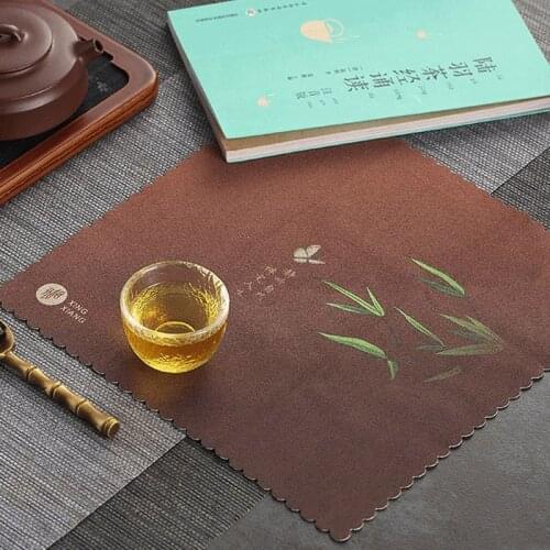 High-Grade Absorbent Clay Tea Mat Painted Velvet Household Tea Table Tea Cloth Tea Napkie Tea Ceremony Kitchen Tools