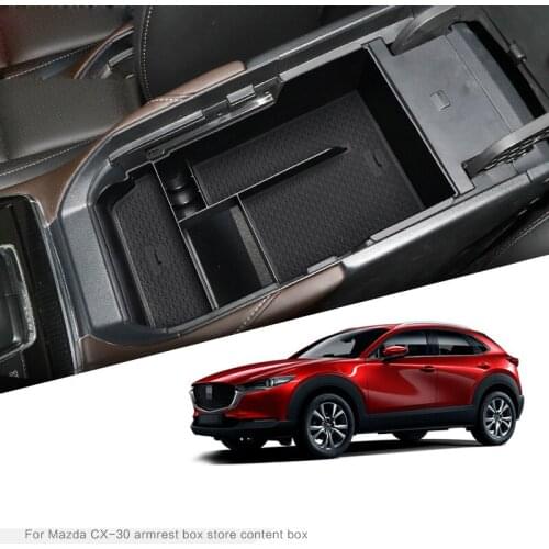 Car Armrest Storage Box for CX-30 2019 2020 Central Control Armrest Box Auto Interior stying Accessories