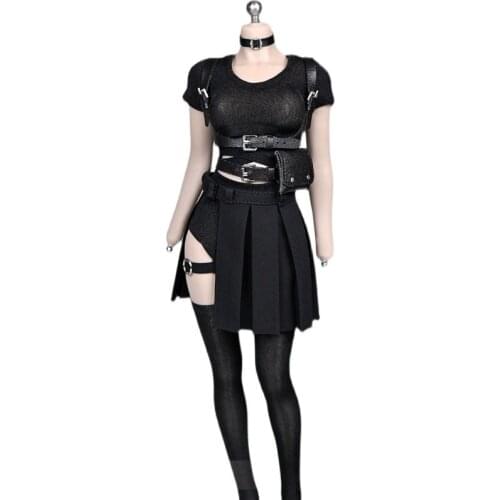 1/6 Female Short Sleeve Shirt Skirt Set Soldier Clothes Model Fit 12'' TBL PH Action Figure Body