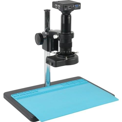 Industry Microscope Camera HDMI/VGA Outputs Built-in Measurement Software+ 180X C-Mount Len Bracket Stand 56 LED Light