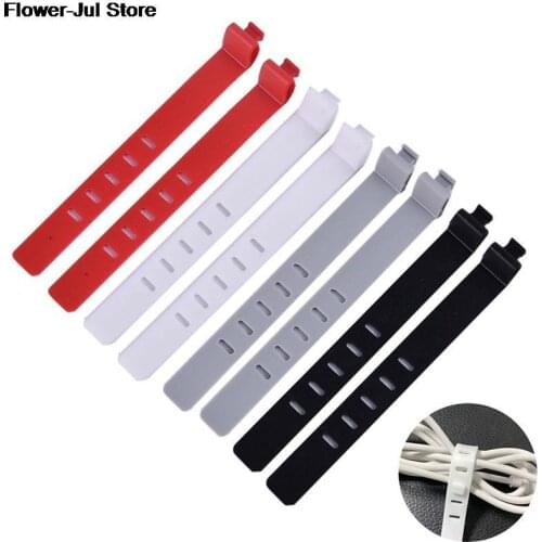 2PCS Silicone Phone Data Cable Winder Earphone Clip Charger Organizer Cable Tie