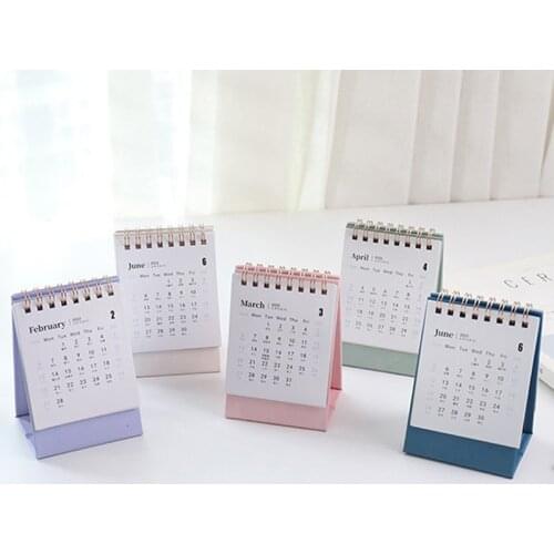 2021 Cute Mini Portable Desk Calendar School Office Home Printing Calendar Accessories Creative Desktop Decoration