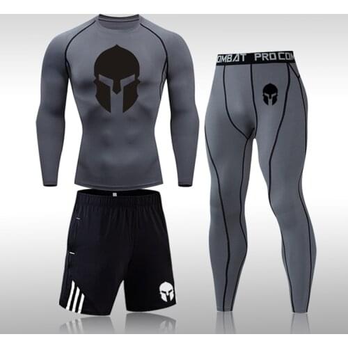 3Pcs/Set Compression Mens Sport Suits Quick Dry Running sets Long sleeve Clothes Training Gym Fitness Tracksuits Sports Joggers
