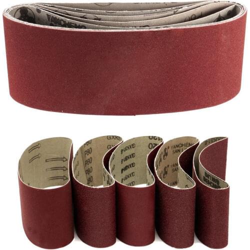 5pcs Sanding Belts Mixed Grade 60 80 120 240 Grit Power Tool Sander Sanding Belt For Leather Metal Wood Grinding Polishing