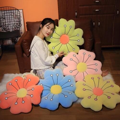 55CM Colorful Flower Plush Toy Stuffed Plant Doll Cat Pet Chair Cushion Home Sofa Decor Soft Pillow For Children Girls Gifts
