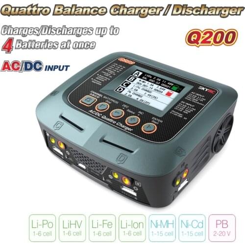 SkyRC Q200 QUATTRO AC/DC 2X100W 2X50W 1-6S Lipo Battery Balance Charger Discharger For RC Quadcopter Multirotor Parts