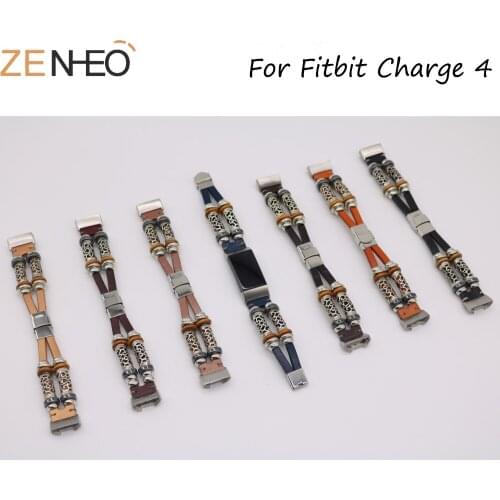 For Fitbit Charge 4 retro elegant Leather Strap Bracele Band Replacement Watch Band for Fitbit Charge 4 Watchband Accessories