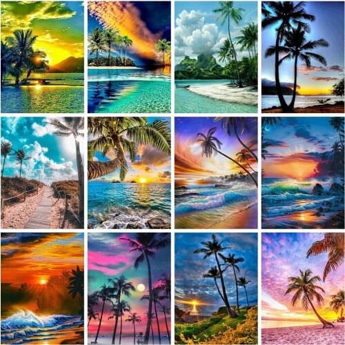 Evershine Scenery Diamond Painting Kit 5D DIY Cross Stitch Full Square Mosaic Seaside Embroidery Rhinestone Pictures Diamond Art