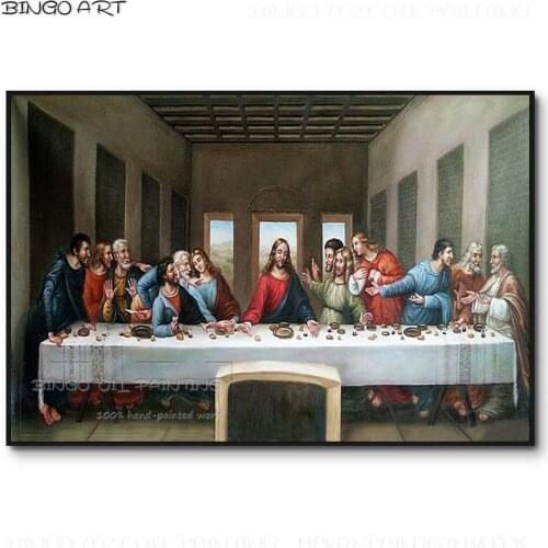 Top Artist Hand-painted Famous Artwork Jesus The Last Supper Oil Painting Classical Canvas Wall Art The Last Supper Oil Painting