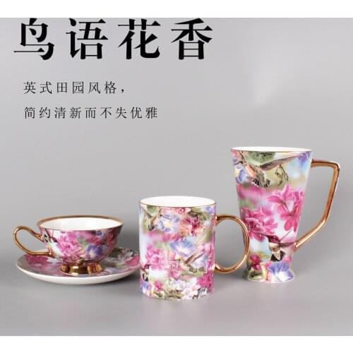 Bone China Coffee Cup Mug large capacity set gift afternoon tea coffee cup plate ceramic cup water cup high cup