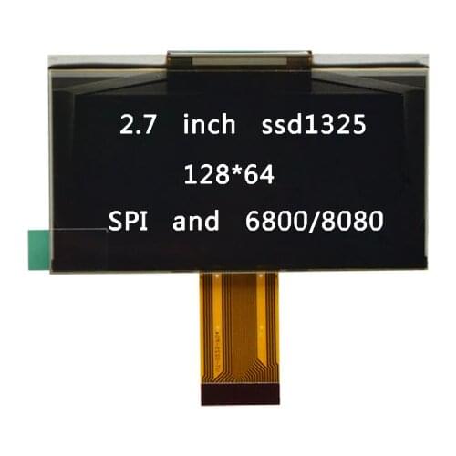 2.7 inch 30PIN 3.3v Yellow White OLED Module serial SSD1325 Driver 6800/8080 8bit 4-wire SPI Interface 128x64 STM32 UNO R3