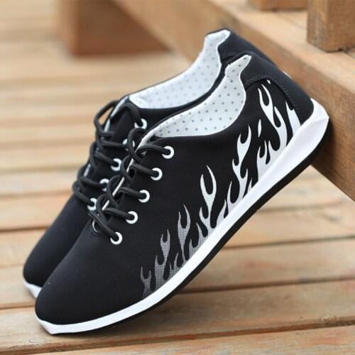New Spring Canvas Shoes Mens Sneaker With Print Casual Flat Shoes For Men Navy Blue Sneakers Spring Summer Breathable Shoes