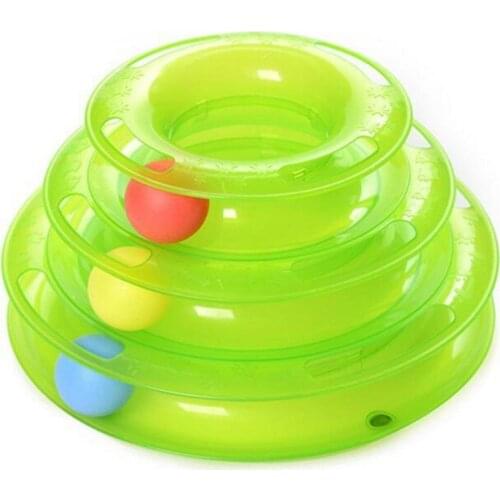 Tower Of Tracks 3 Layer Cat Toy Set-Green