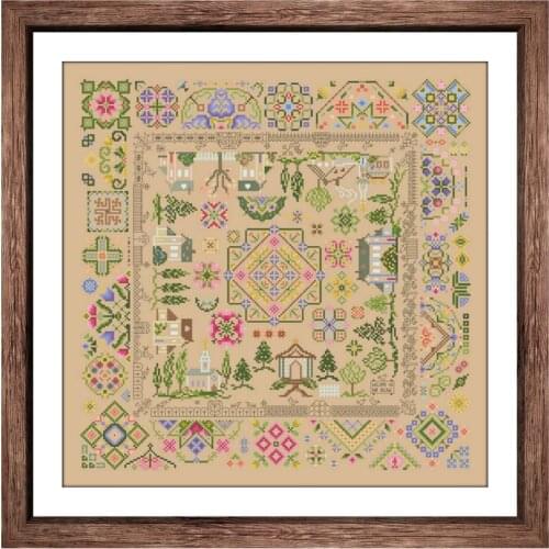 Jigsaw rosewood garden cross stitch kits aida fabric 18ct 14ct 11ct flaxen linen cotton thread embroidery kits DIY craft set