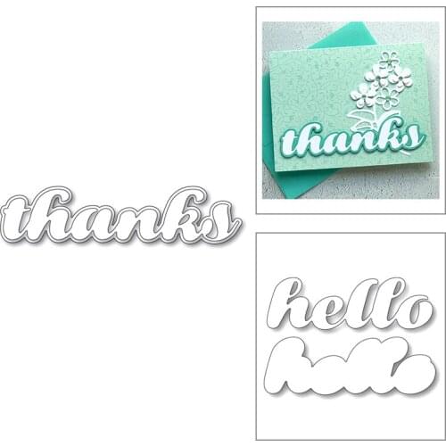 2020 New English Letter Sentiment Words Thanks Layered Metal Cutting Dies For Scrapbooking Greeting Card Paper Making No Stamps