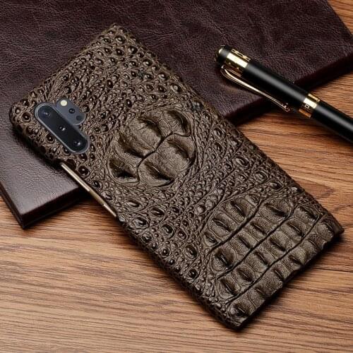 New Luxury 3d Crocodile Pattern Genuine Leather Standing Case For Samsung Galaxy Note 10 9 Plus Cases Phone Cover Coque