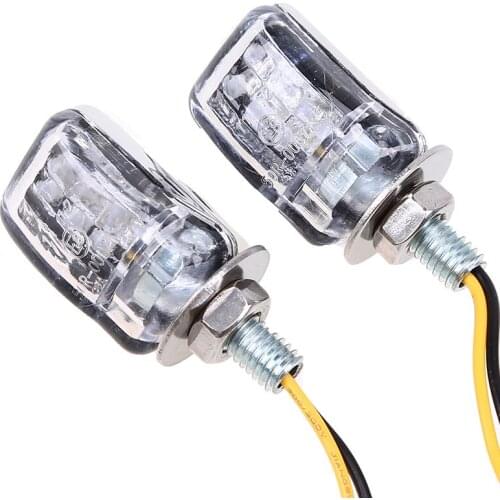 POSSBAY 12V 10W Chrome Motorcycle Turn Signal Dirt Bike Motorbike LED Flasher Indicator Lights For Honda Kawasaki Suzuki Yamaha