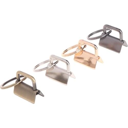 Drop#Wholesale 10Pcs Key Fob Hardware 25mm keychain Split Ring For Wrist Wristlets Cotton Tail Clip Dropshipping
