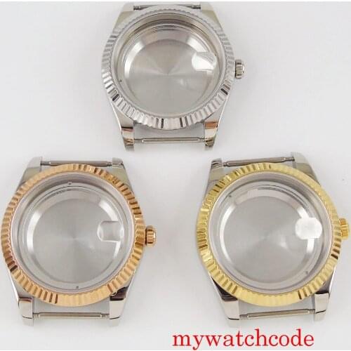 Luxury 39.5mm parnis sapphire glass men watch case fit ETA 2836 MIYOTA 8215 821A 8205 automatic movement
