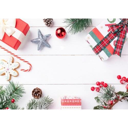 Christmas Pine Cones Decors Board Photographic Background Vinyl Backdrop for Children Baby Home Party Photoshoot Photo Studio