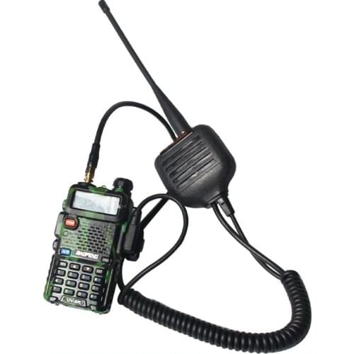 Handheld Remote Speaker Dual PTT Mic Microphone KMC-17 KMC17 with Band SMA-F Female Antenna Connector for TYT BaoFeng KENWOOD