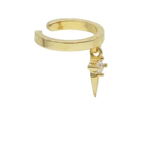 2021 High Quality Gold Color Micor Pave Cz Rivet Spike No Piercing Ear Cuff Earring For Women Charm Fashion Jewelry Wholesale