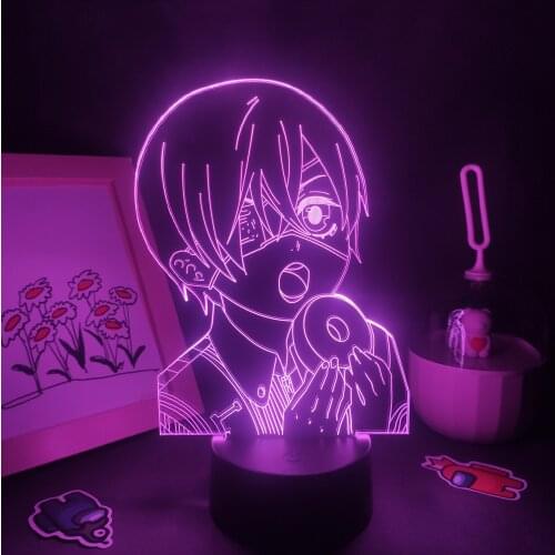 Black Butler Anime Figure Protagonist Ciel Phantomhive 3D Lamps Led Night Lights Manga Gift RGB Bedroom Bedside Table Decoration