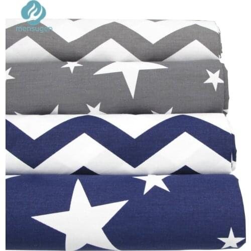 50*160cm Grey Dark Blue Stars Chevron Design Cotton Fabric for Baby quilts Pillow Cushion Sewing Fabric Material Patchwork Telas