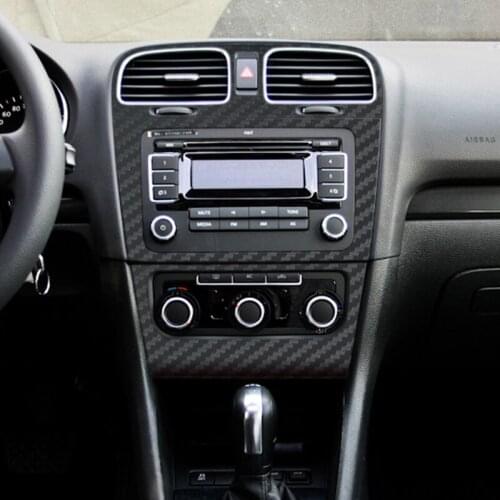 Interior Central Control Panel Carbon Fiber Protection Stickers Decals Car Styling for VW Volkswagen Golf 6 MK6 GTI Accessories