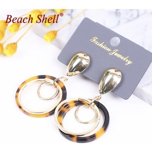 2020 Leopard Earrings Women Drop Earrings Bohemian Dangle Hanging Earrings Fashion Jewelry Summer Geometric Trendy Earings Boho