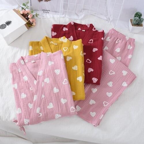 Women Pajamas 2 Pieces Aauze Cotton Sleepwear Pijama Home Wear Autumn New Home Clothing Sleep Lounge Pyjama Pyjamas Set