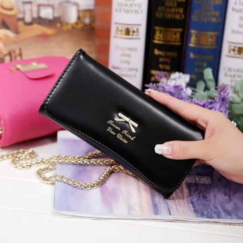 QOONG New Long Design Women Wallet Female Soft Leather Wallets and Coin Purses Card Holder Dollar Price Carteira Masculina 011