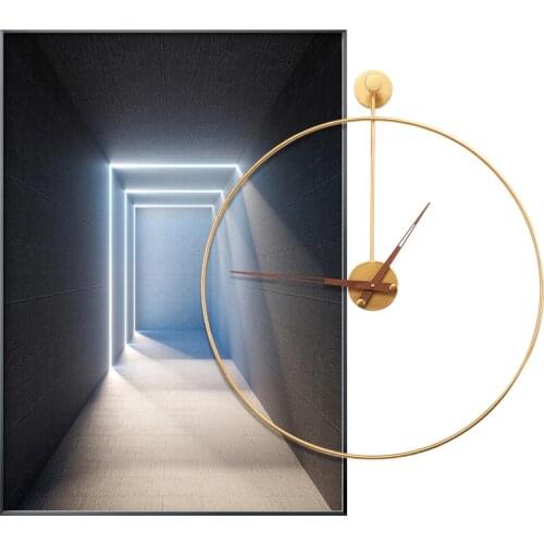 Golden Modern Wall Clock Mechanism Luxury Living Room Decoration Metal Wall Watches Home Decor Mute Clock Undefined Mind Gift