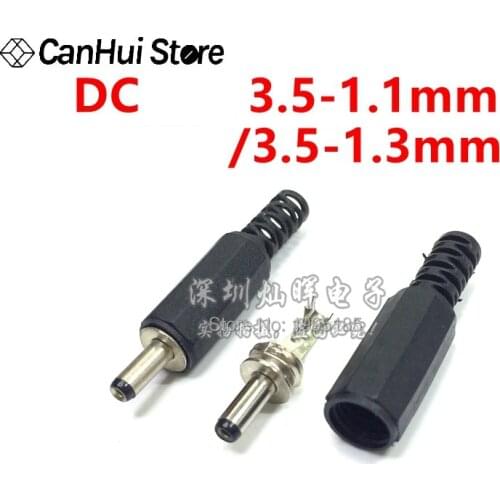 10PCS High Quality 3.5*1.1mm 3.5*1.3mm 3.5x1.1 3.5*1.1 1.3 DC Plug Male Electrical Socket Outlet 3.5mm x 1.1mm 1.3mm DC Outlet
